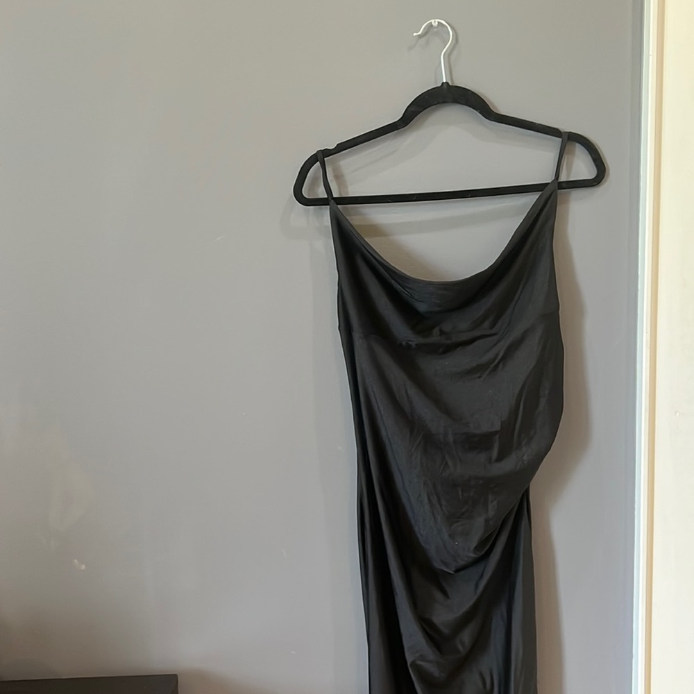 Floor length black dress